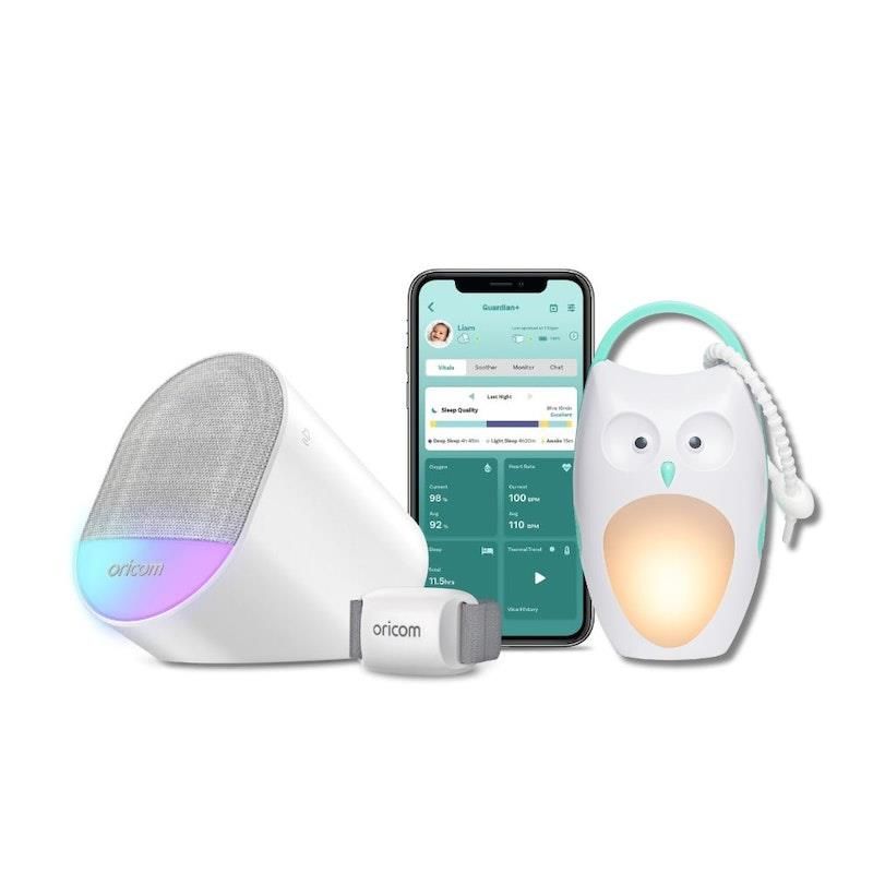 Bộ sản phẩm theo dõi giấc ngủ thông minh cho bé Oricom OBHGPLUS Guardian Plus và bộ sản phẩm làm dịu âm thanh di động OLS50 (OBHGPLUSOLS)