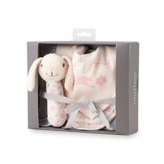 Bộ quà tặng đồ chơi lắc và yếm trẻ em The Little Linen Company Ballerina Bunny