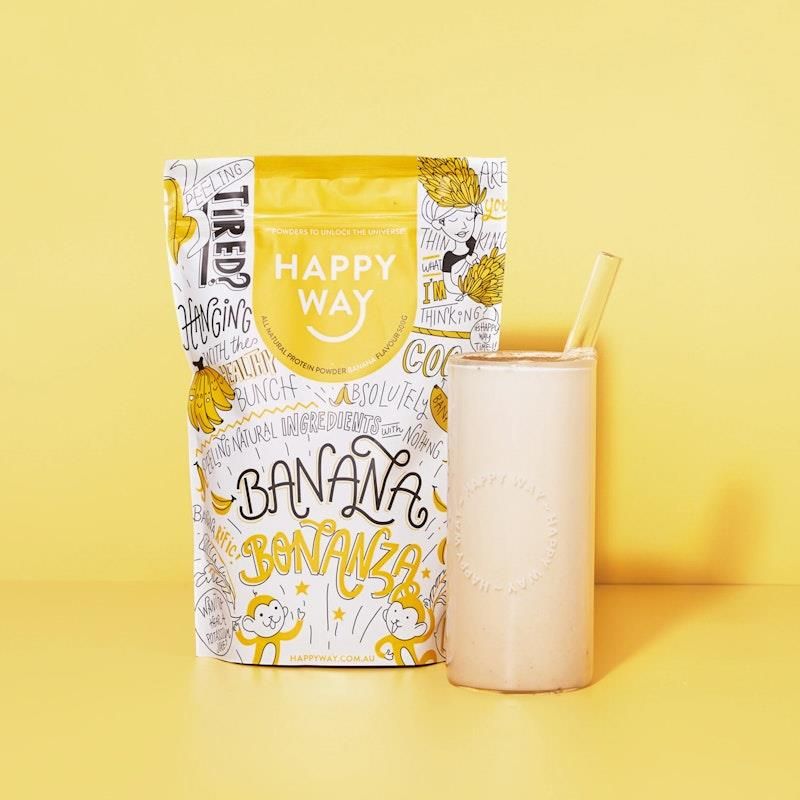 Bột Protein Whey Happy Way Banana Bonanza Gói du lịch 6x60g