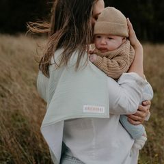 BHOOMI Babe Tie Up Burp Cloth và Che Cho Con Bú Màu Trắng