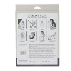 Bộ 3 miếng vải quấn trẻ sơ sinh The Little Linen Company Muslin - Safari Bear Safari Bear