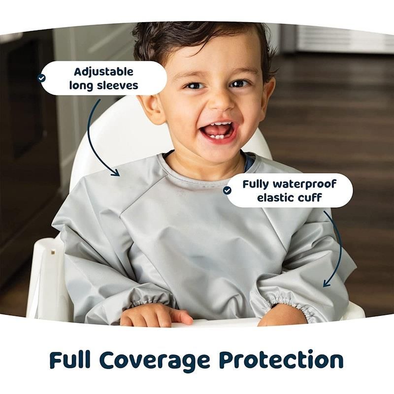 Yếm dài tay chống bẩn Tiny Twinkle 2 gói màu xám và xanh đậm cỡ nhỏ