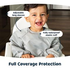 Yếm dài tay chống bẩn Tiny Twinkle 2 gói màu xám và xanh đậm cỡ nhỏ