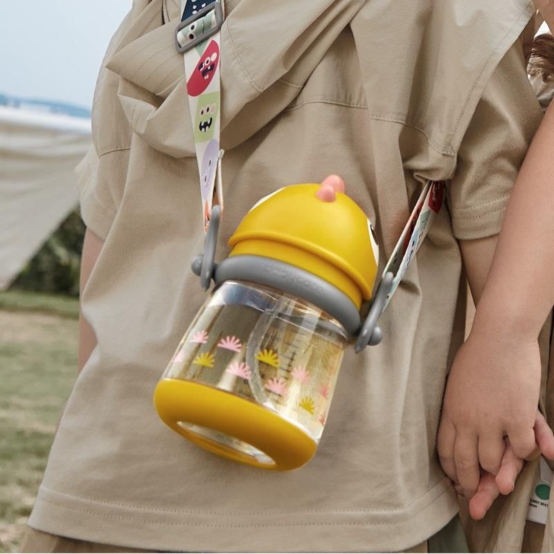 Cốc tập uống có ống hút Bc Babycare T-REX TOBY 300ml (có dây đeo) ​​Màu vàng