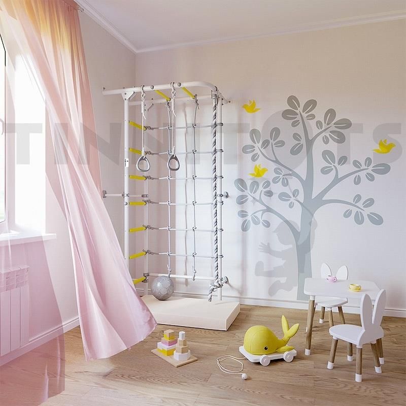 Thanh treo tường góc Thụy Điển Tinnitots - S4 Trắng Vàng