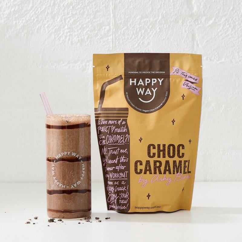 Bột Protein chay Happy Way Ashy Bines Choc Caramel 500g