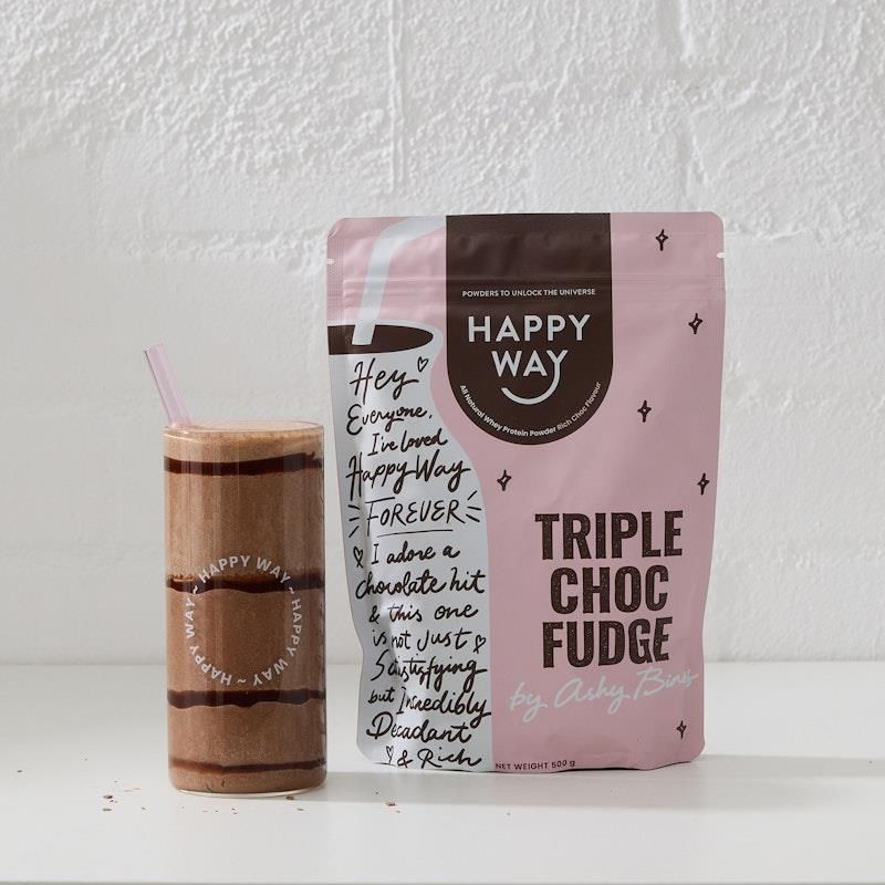 Bột Protein Whey Happy Way Ashy Bines Triple Choc Fudge 500g