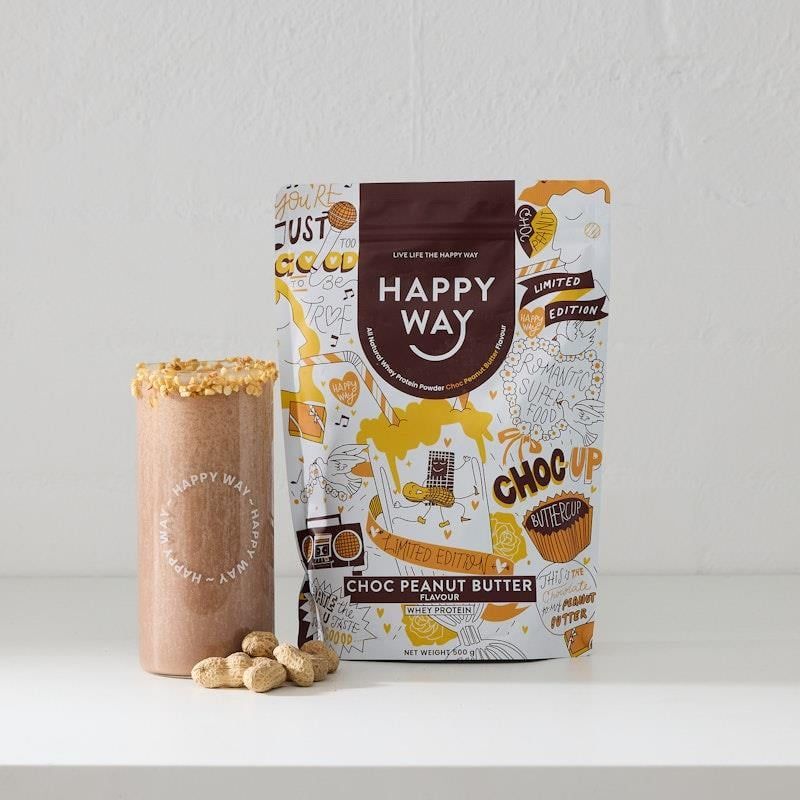 Bột Protein Whey Bơ Đậu Phộng Happy Way Choc 500g