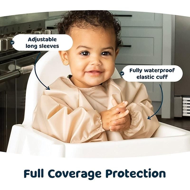 Yếm dài tay chống bẩn Tiny Twinkle 2 gói màu cát & quế nhỏ