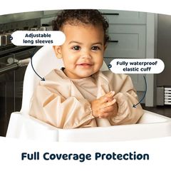 Yếm dài tay chống bẩn Tiny Twinkle 2 gói màu cát & quế nhỏ