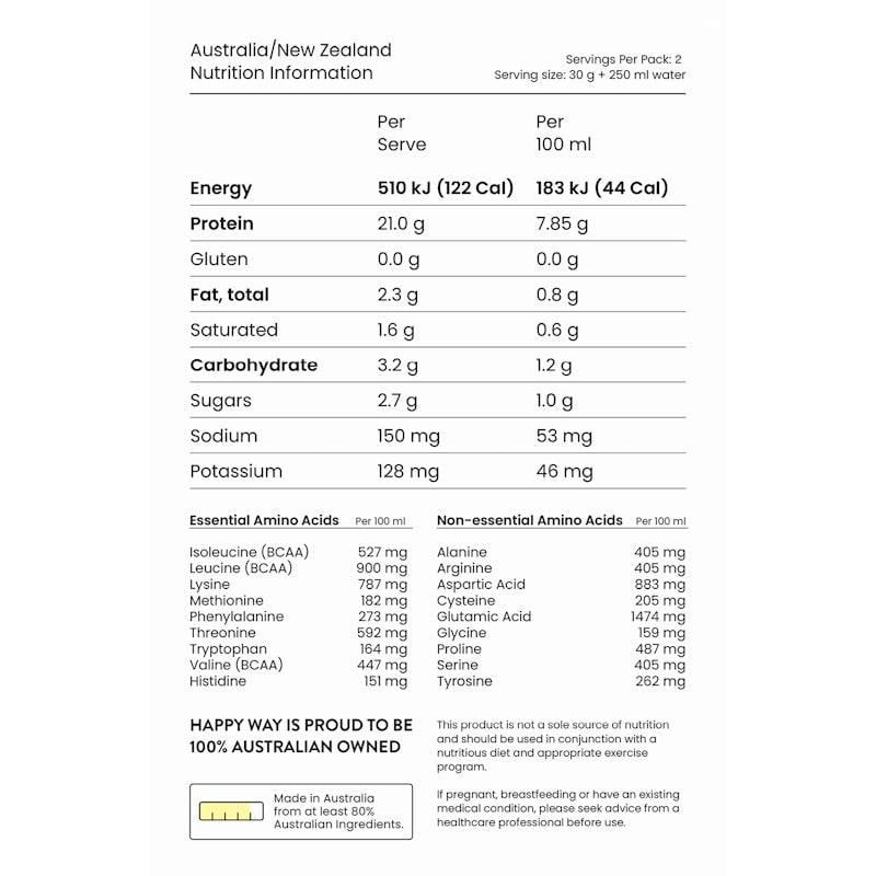 Bột Protein Whey Happy Way I Love You Berry Much Gói du lịch 6x60g