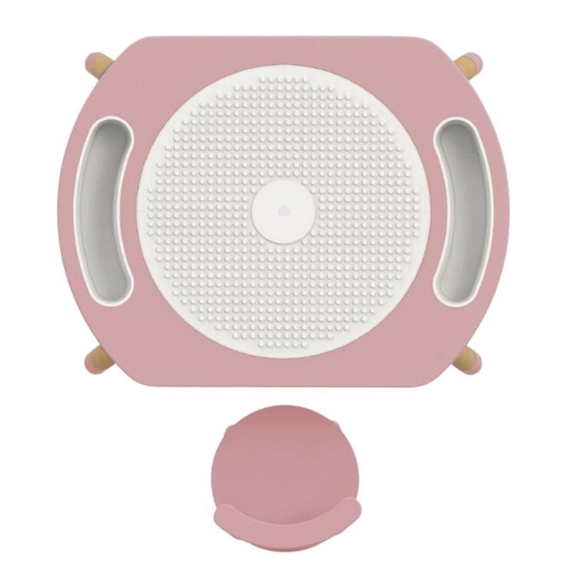 Bộ bàn hoạt động Riababy Play&Learn có chân điều chỉnh - Tương thích Lego duplo Dusty Pink