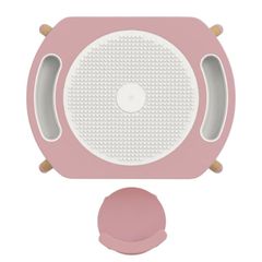 Bộ bàn hoạt động Riababy Play&Learn có chân điều chỉnh - Tương thích Lego duplo Dusty Pink