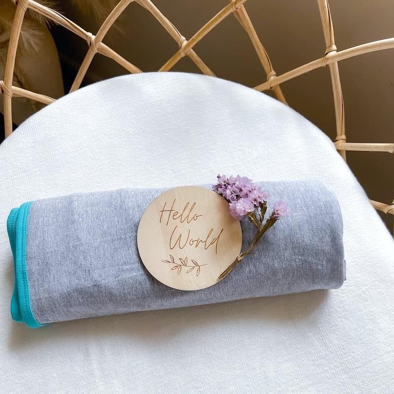 Baby Loves Sleep Koala Hugs Quấn trẻ sơ sinh - Xám mát/Teal Một cỡ