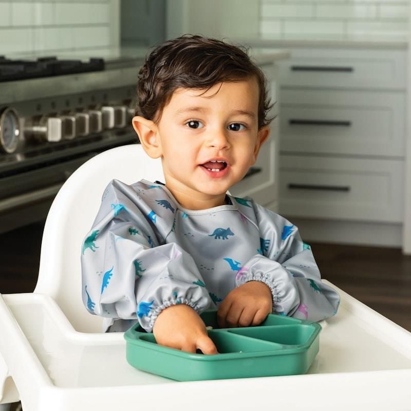 Bộ đĩa và nắp silicon Tiny Twinkle màu xanh ô liu