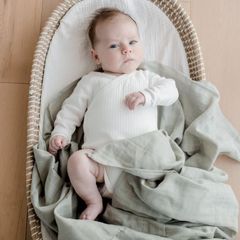 Khăn quấn hữu cơ Zoe Sage Muslin Sage Green 1 miếng