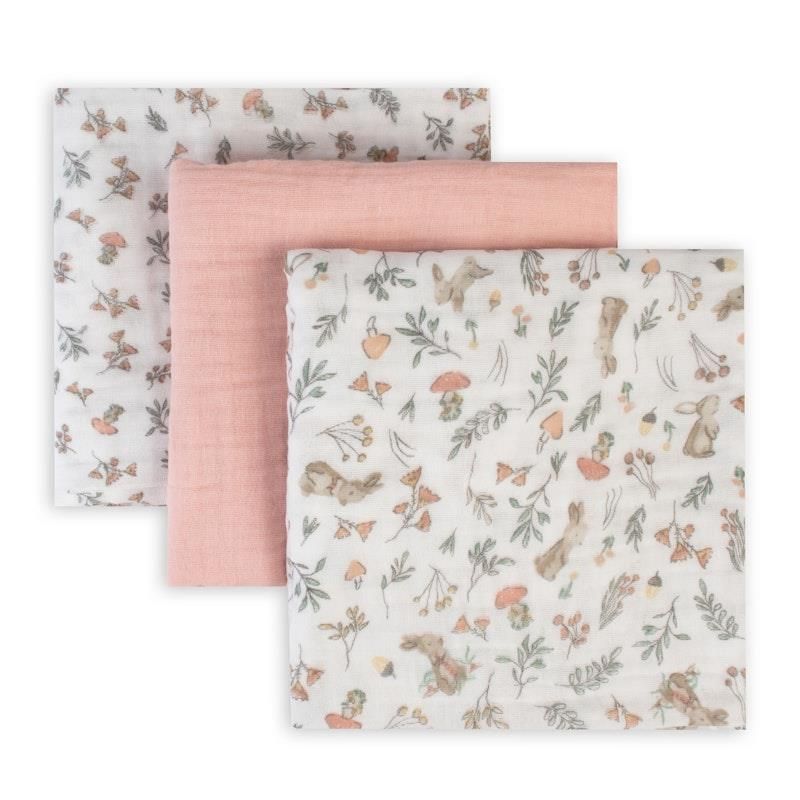 Bộ 3 khăn quấn Harvest Bunny của Little Linen Company Muslin