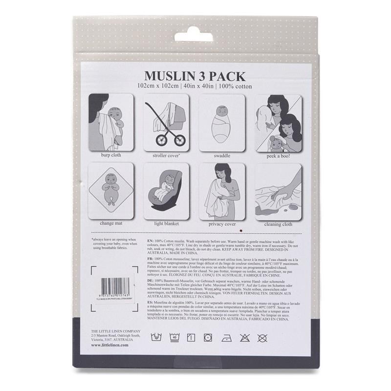 Bộ 3 miếng vải quấn muslin của Little Linen Company in họa tiết - Ballerina Bunny Ballerina Bunny