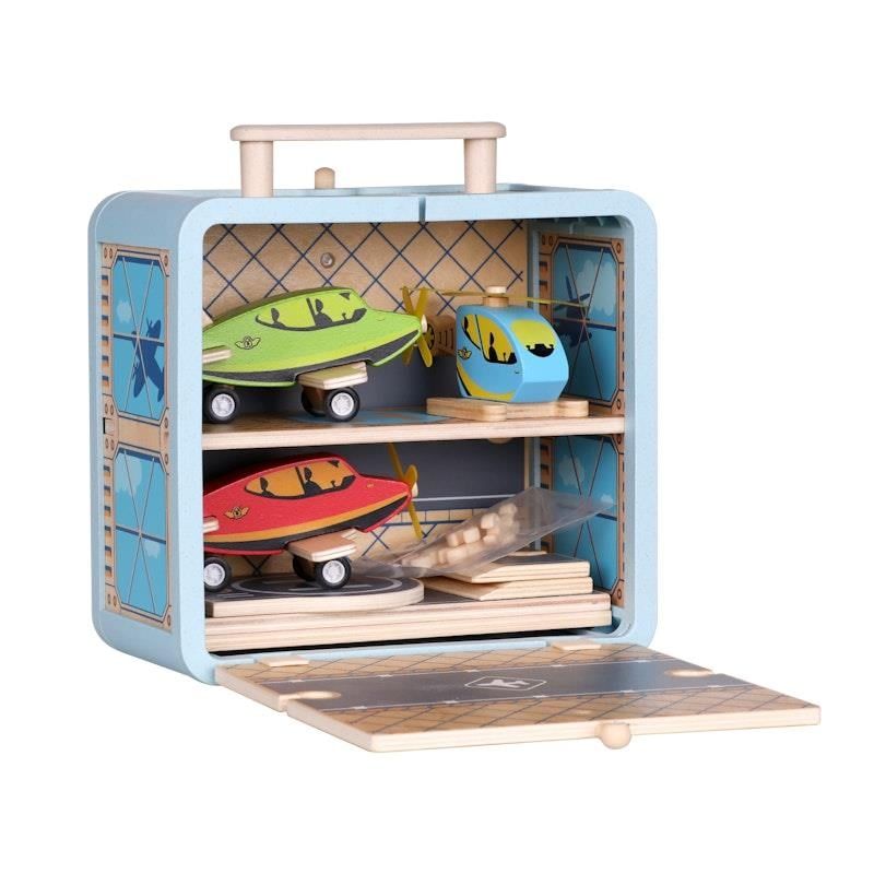Bộ đồ chơi sân bay bằng gỗ Riababy