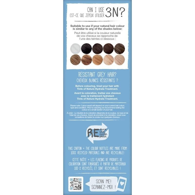 Thuốc nhuộm tóc vĩnh viễn màu nâu sẫm tự nhiên Tints of Nature 3N 130ml