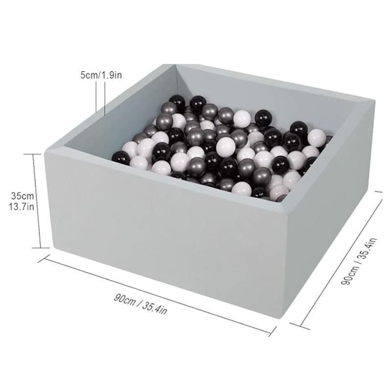 Riababy Soft Square Ball Pit Xám
