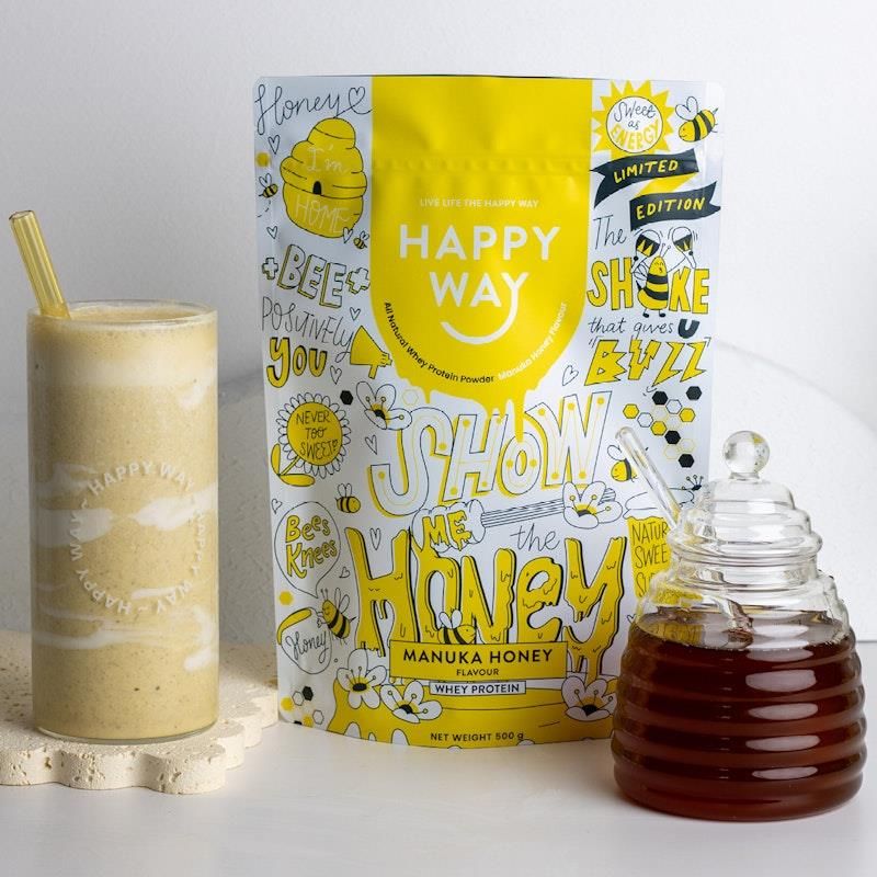 Bột Protein Whey Happy Way Manuka Honey 500g