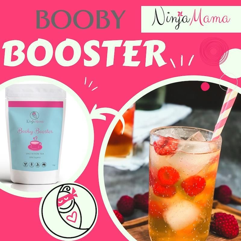 Bộ sản phẩm cho con bú Ninja Mama Breast Therapy Packs Plus Booby Booster Túi trà tăng tiết sữa
