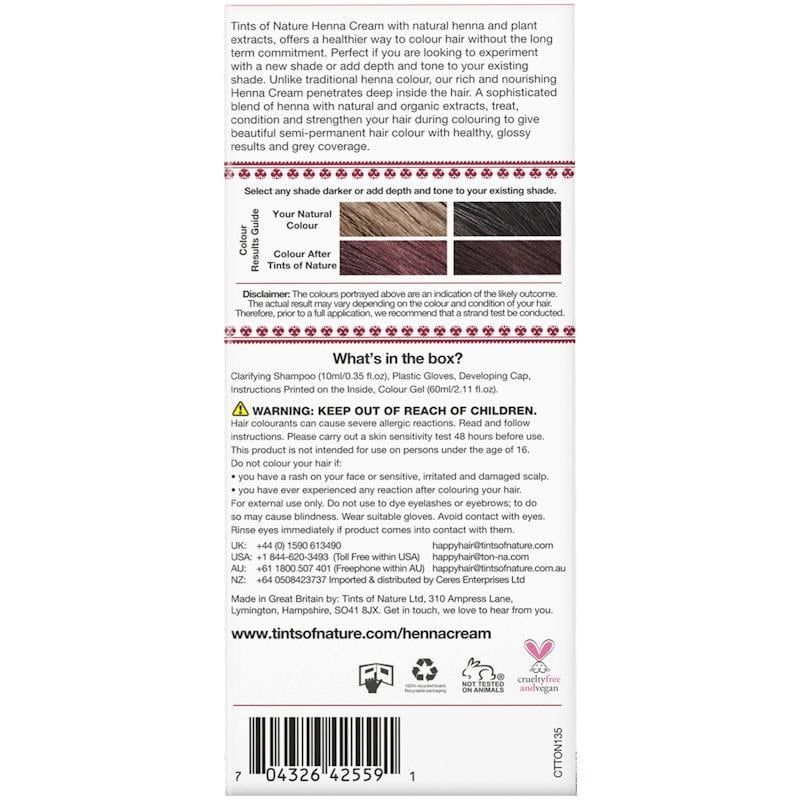 Kem nhuộm Henna Tints of Nature Burgundy 70ml