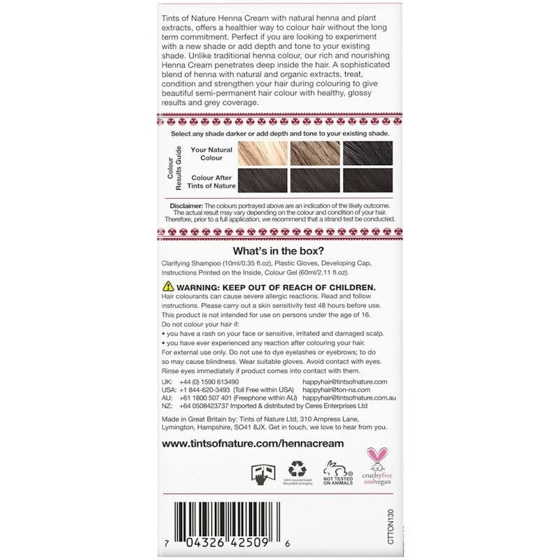 Kem nhuộm Henna Tints of Nature màu nâu sẫm 70ml