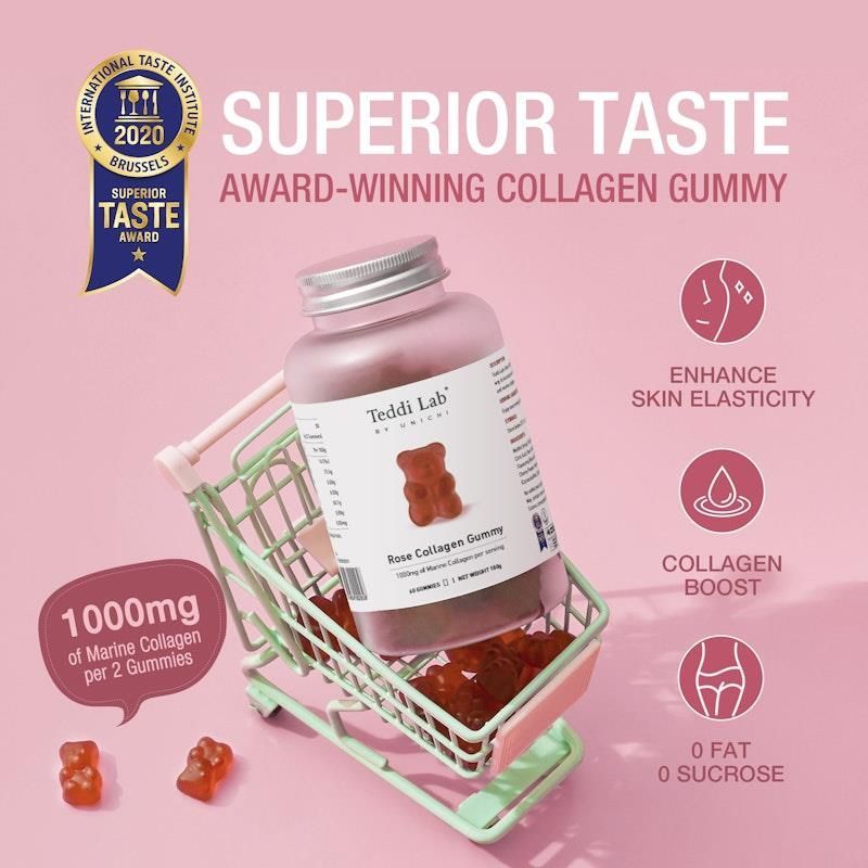Kẹo dẻo Unichi Rose Collagen Gummy 60 viên x3 gói
