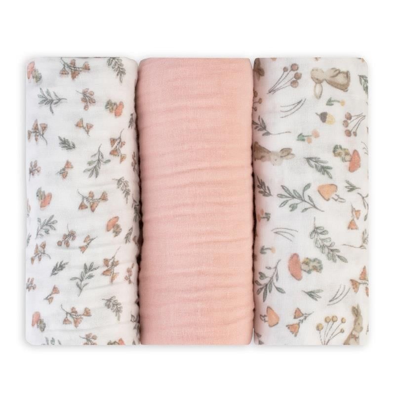 Bộ 3 khăn quấn Harvest Bunny của Little Linen Company Muslin