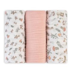 Bộ 3 khăn quấn Harvest Bunny của Little Linen Company Muslin