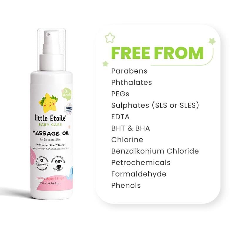 Dầu massage Little Etoile dành cho da nhạy cảm (0+ tháng) 200ml