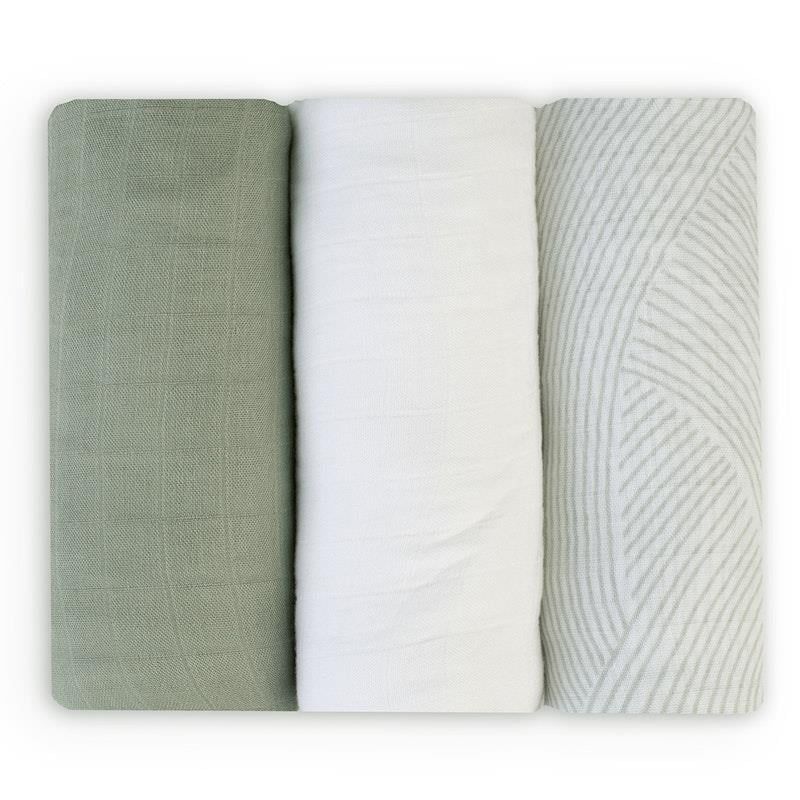 Little Bamboo Muslin Wraps 3Pk Bayleaf