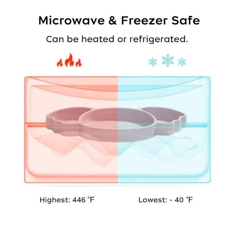 Bộ đĩa chia ngăn bằng silicon Koala của Bc Babycare màu xanh