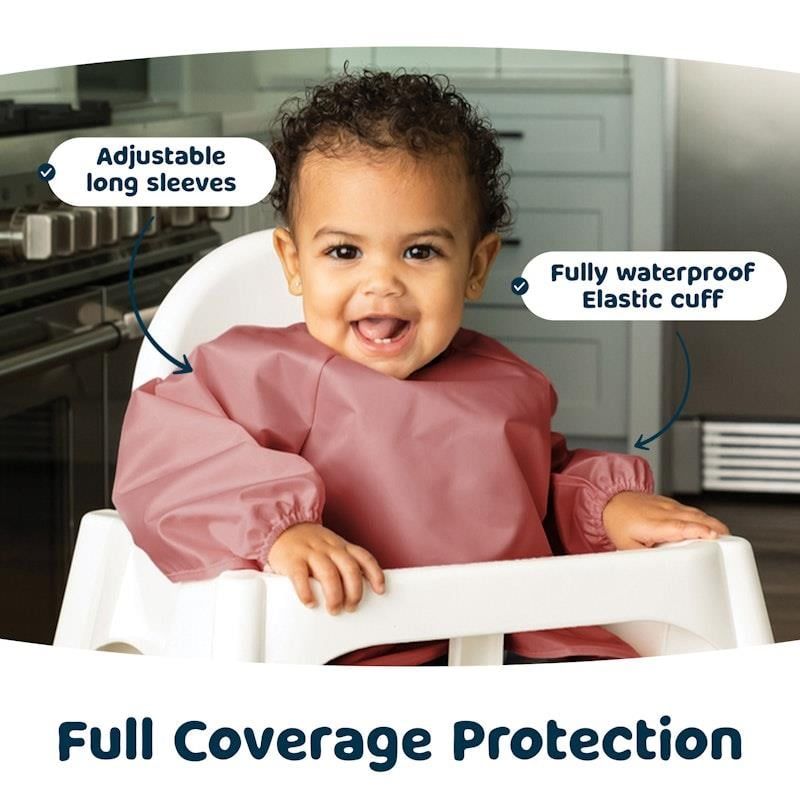 Yếm dài tay chống bẩn Tiny Twinkle 2 gói màu nâu nhạt & bồ công anh cỡ nhỏ