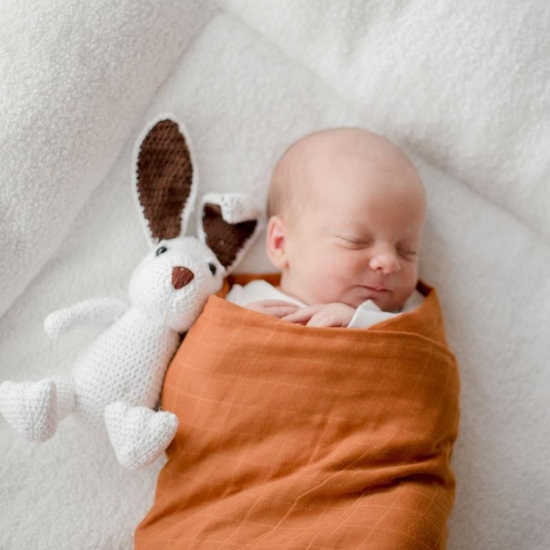 Khăn quấn hữu cơ Zoe Sage Savannah Rust 1 miếng