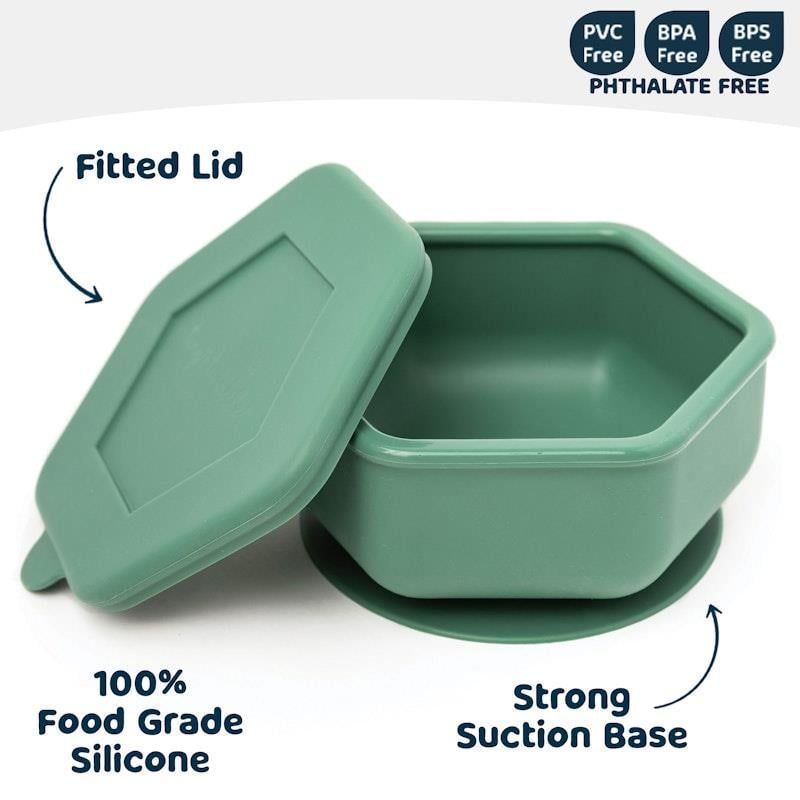 Bát hút silicon Tiny Twinkle màu xanh ô liu