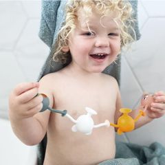 Đồ chơi tắm cho bé Cherub - Bộ 12 chiếc hút silicon - Bộ sưu tập toàn bộ sở thú - Gói màu phấn