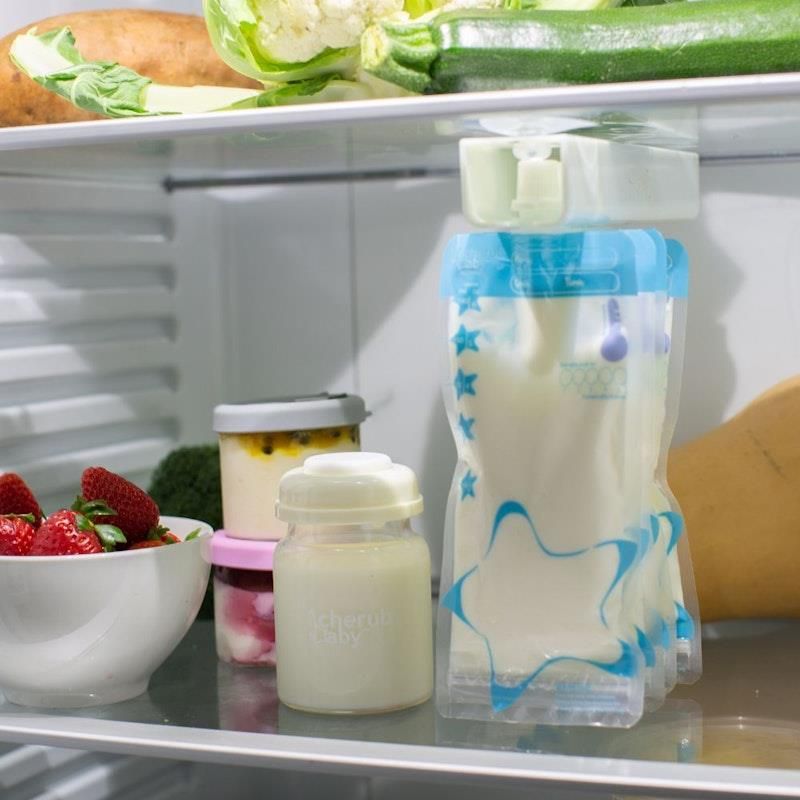 Túi trữ sữa mẹ tái sử dụng Cherub Baby 180ml 50 lần sử dụng, 10 gói