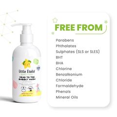 Sữa tắm Little Etoile Head to Toe Bubbly Wash dành cho da nhạy cảm (0+ tháng) 250ml