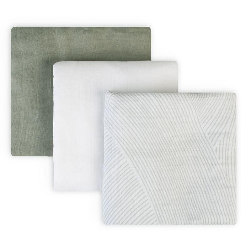Little Bamboo Muslin Wraps 3Pk Bayleaf