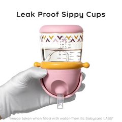 Cốc tập uống có ống hút Bc Babycare T-REX TOBY 300ml (có dây đeo) ​​màu hồng