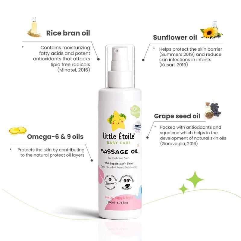 Dầu massage Little Etoile dành cho da nhạy cảm (0+ tháng) 200ml