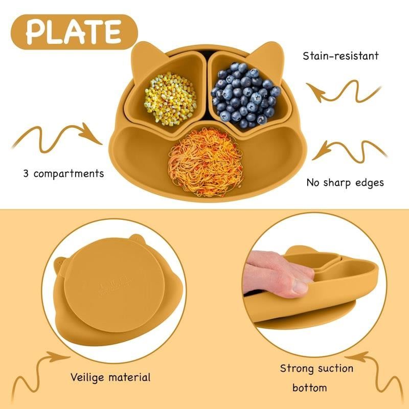 Bộ đồ ăn cho bé bằng silicon Zoe Sage 11 món Sundance