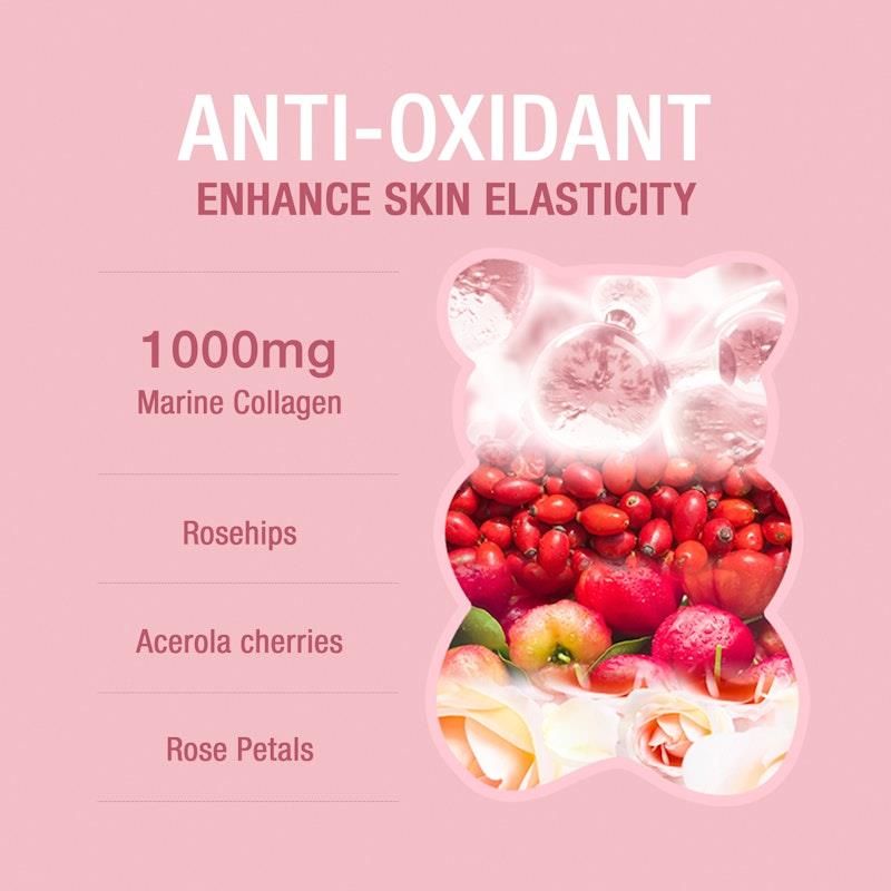 Kẹo dẻo Unichi Rose Collagen Gummy 60 viên x3 gói