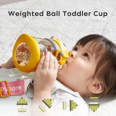 Cốc tập uống có ống hút Bc Babycare T-REX TOBY 300ml (có dây đeo) ​​Màu vàng