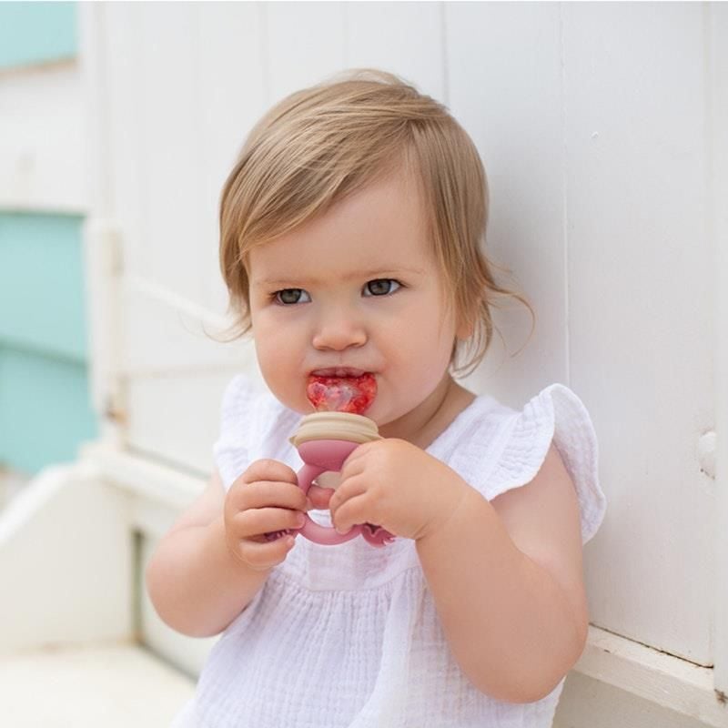 Cherub Baby Silicone Fresh Food Feeder - Dusty Rose & Sand 1 cái