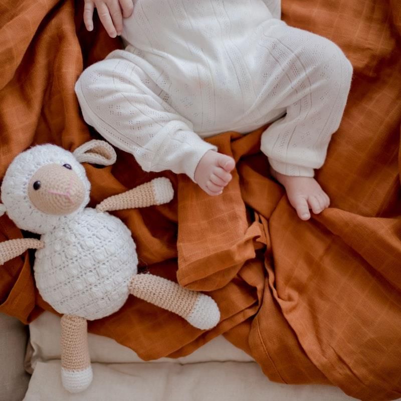 Khăn quấn hữu cơ Zoe Sage Savannah Rust 1 miếng