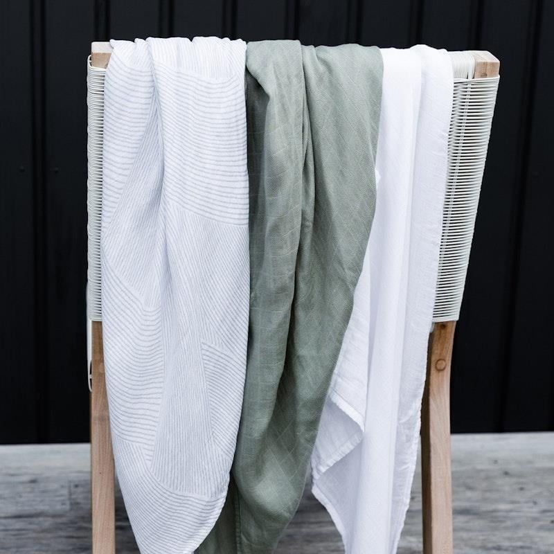Little Bamboo Muslin Wraps 3Pk Bayleaf